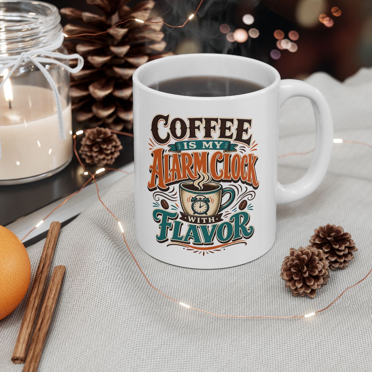 Coffee Is My Alarm Clock Mug, 11 oz
