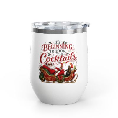 Beginning to Look a Lot Like Cocktails Wine Tumbler, 12 oz